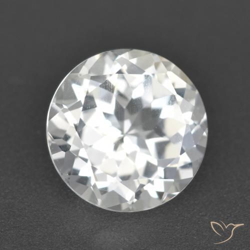 4.29 ct White Topaz Stone, Natural Topaz in Round Facet Shape for Sale