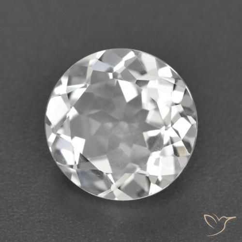 3.62 ct White Topaz Stone, Natural Topaz in Round Facet Shape for Sale