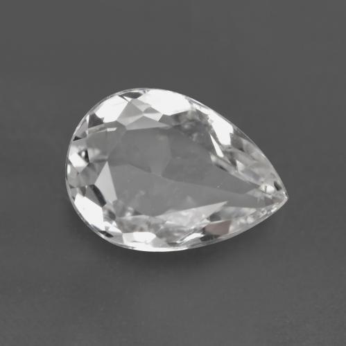 أبيض توباز حجر كريم - 0.8ct وجه كمثرى (ID: 563761)