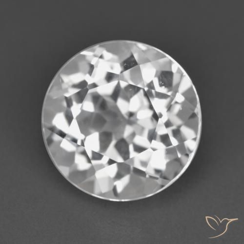 4.06 ct White Topaz Stone, Natural Topaz in Round Facet Shape for Sale