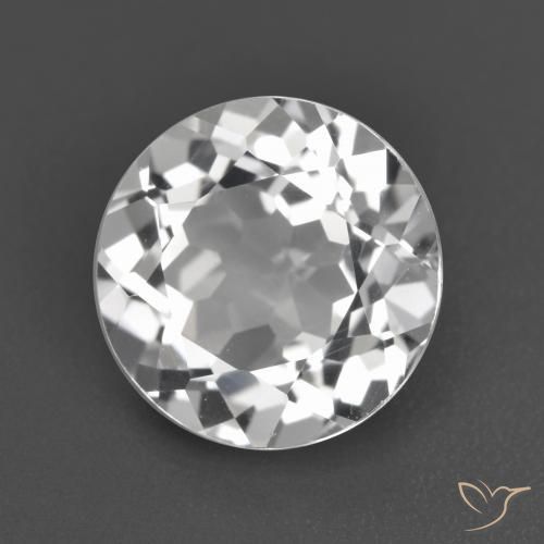 3.80 ct White Topaz Stone, Natural Topaz in Round Facet Shape for Sale