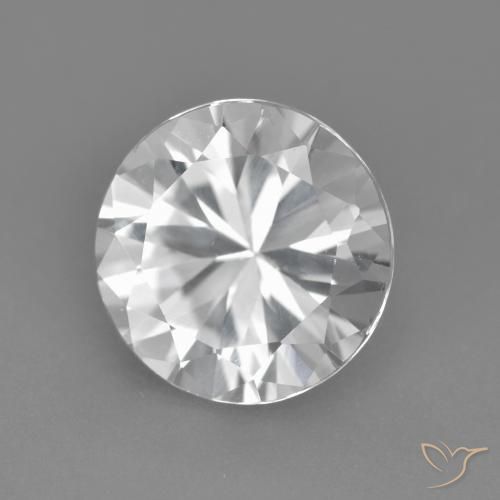 3.99 ct Loose White Topaz, 10.1 mm Diamond Cut From Brazil, Photo A
