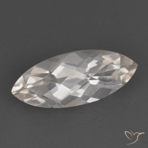 1.53 ct White Topaz Stone, Natural Topaz in Marquise Checkerboard Shape for Sale
