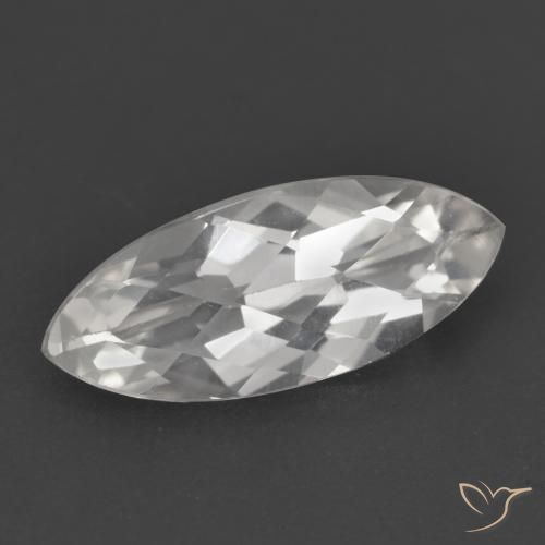 1.53 ct White Topaz Stone, Natural Topaz in Marquise Checkerboard Shape for Sale