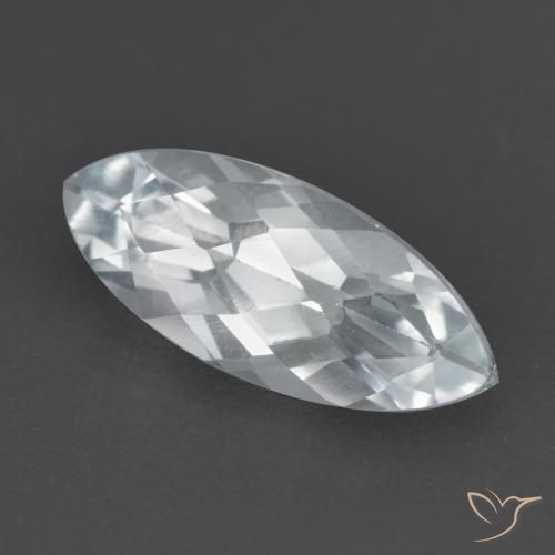 1.74 ct White Topaz Stone, Natural Topaz in Marquise Checkerboard Shape for Sale