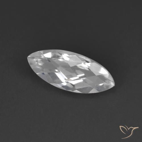 1.72 ct White Topaz Stone, Natural Topaz in Marquise Checkerboard Shape for Sale