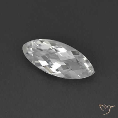 1.69 ct White Topaz Stone, Natural Topaz in Marquise Checkerboard Shape for Sale