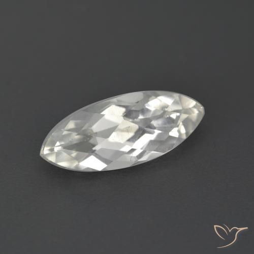 1.73 ct White Topaz Stone, Natural Topaz in Marquise Checkerboard Shape for Sale