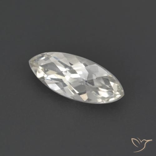 1.67 ct White Topaz Stone, Natural Topaz in Marquise Checkerboard Shape for Sale