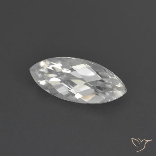 1.76 ct White Topaz Stone, Natural Topaz in Marquise Checkerboard Shape for Sale