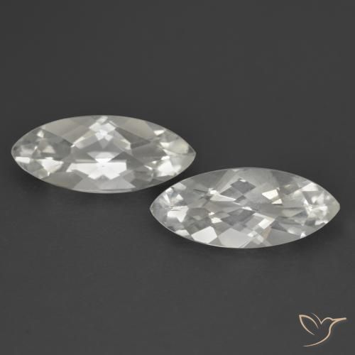 3.12 ct White Topaz, 11.8 x 5 mm Marquise Checkerboard From Brazil, Photo A