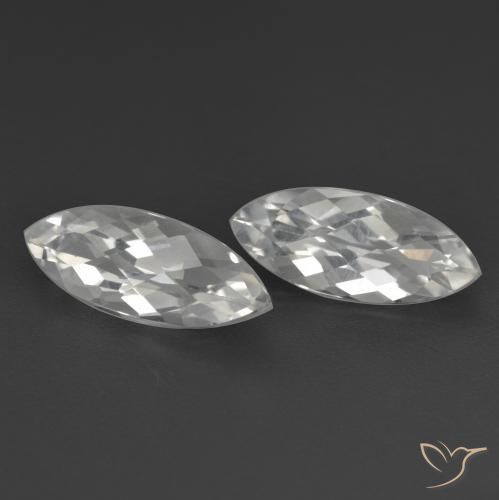 White Topaz Gem - 1.6ct Marquise Checkerboard (ID: 571519)