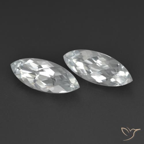 3.40 ctw White Topaz Stones, Natural Topaz in Marquise Checkerboard Shape for Sale
