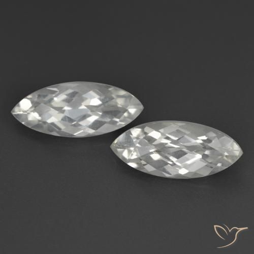3.47 ct White Topaz, 12.1 x 5.1 mm Marquise Checkerboard From Brazil, Photo A