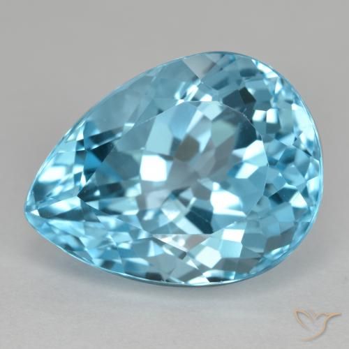 Bleu Suisse Topaze gemme - 12.7ct Poire facette (ID: 572152)