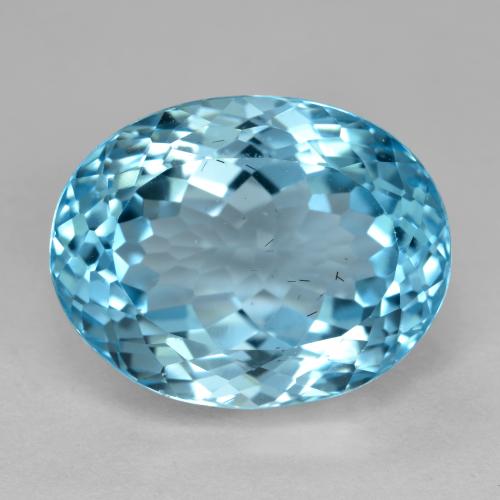 Baby Blue Топаз Камень - 13.8ct Фасетный Овал (ID: 572154)