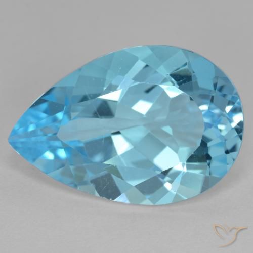 11.62ct Natural Swiss Blue Topaz, Pear Shape, VVS