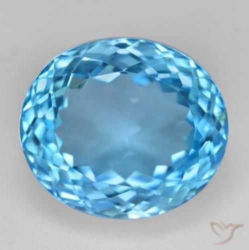 17.73ct Natural Swiss Blue Topaz, Oval, VVS, Photo A