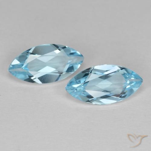 2.58 ct Swiss Blue Topaz, 10 x 5.1 mm Marquise Cut From Brazil, Photo A
