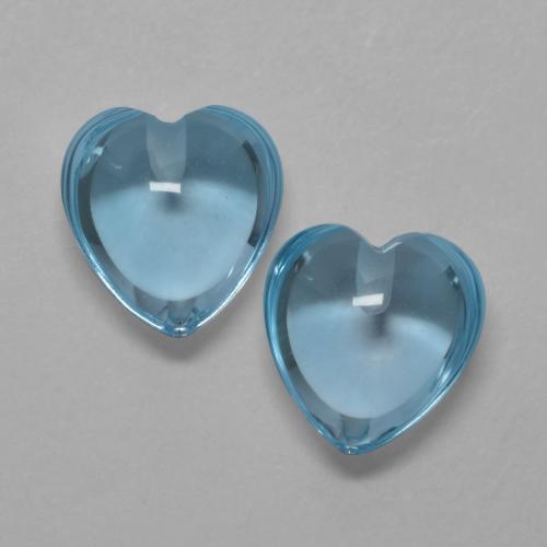 Swiss Blue Topaz Gem - 1.2ct Half-Drilled Heart Cabochon (ID: 572506)