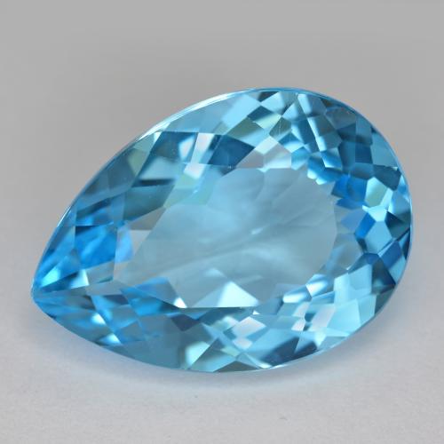 Azul azur intenso Topacio Gema - 18.3ct Corte en forma de pera (ID: 572757)