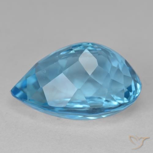 Topaz Gemstone in 17.5 x 12 mm Size for Sale, Topaz Stone in Swiss Blue Color