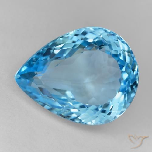 19.07ct Natural Swiss Blue Topaz, Pear Shape, VVS-VS