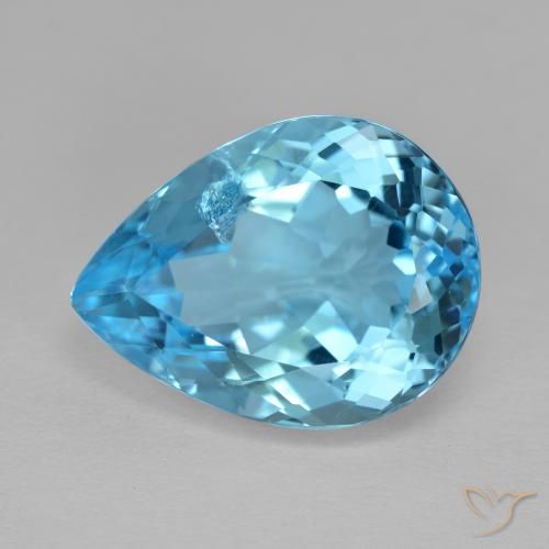 14.54ct Natural Swiss Blue Topaz, Pear Shape, VS-SI