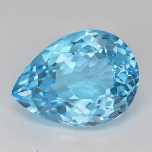 Swiss Blue Topaz Gem - 16.1ct Pear Facet (ID: 572979)