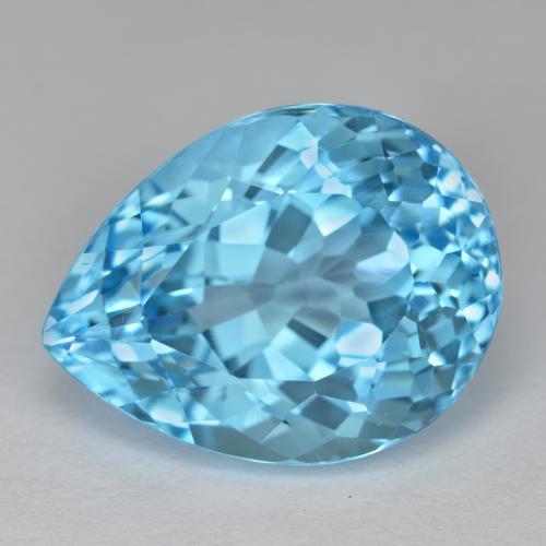 Свисс-Блю Топаз Камень - 13.7ct Фасетная Груша (ID: 572984)