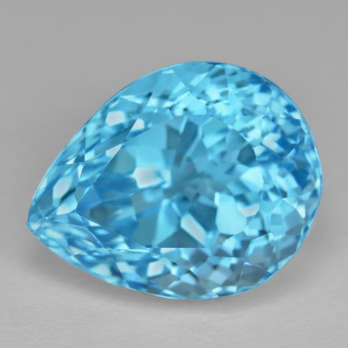 Azul Suizo Topacio Gema - 18.2ct Corte en forma de pera (ID: 572989)