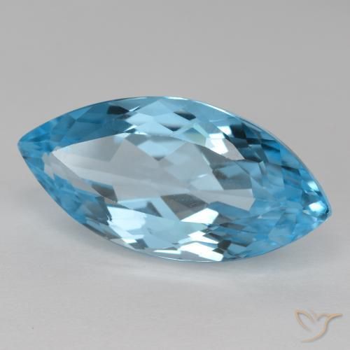 16.33 ct Blue Topaz Stone, Natural Topaz in Marquise Facet Shape for Sale