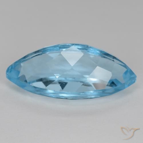 Topaz Gemstone in 22.3 x 11 mm Size for Sale, Topaz Stone in Swiss Blue Color