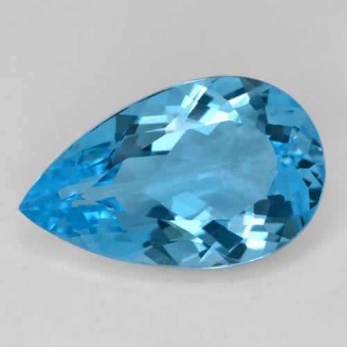 Deep Azure Blue Topaz Gem - 19.4ct Pear Facet (ID: 573155)