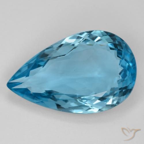 16.70ct Natural Swiss Blue Topaz, Pear Shape, VVS-VS