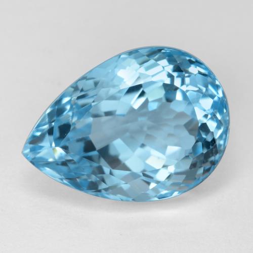 Swiss Blue Topaz Gem - 14.7ct Pear Facet (ID: 573403)