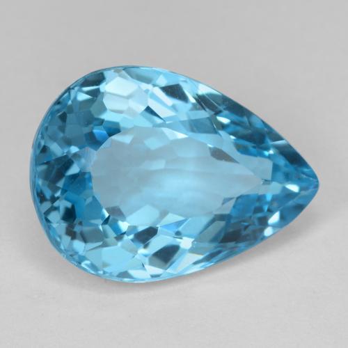 Deep Azure Blue Topas Edelstein - 10.9ct Birnen Schliff (ID: 573405)
