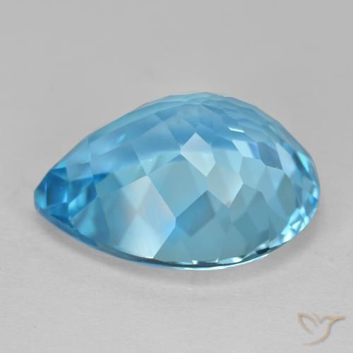 Topaz Gemstone in 18.3 x 15.5 mm Size for Sale, Topaz Stone in Swiss Blue Color