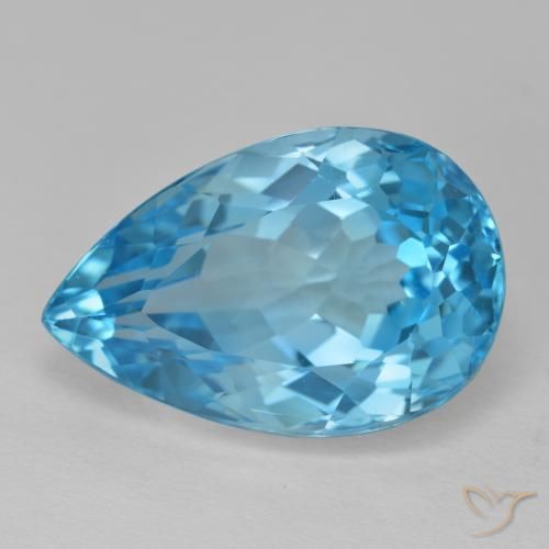 16.77ct Natural Swiss Blue Topaz, Pear Shape, VVS