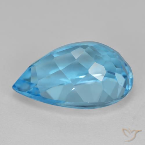 Topaz Gemstone in 18.7 x 12.4 mm Size for Sale, Topaz Stone in Swiss Blue Color