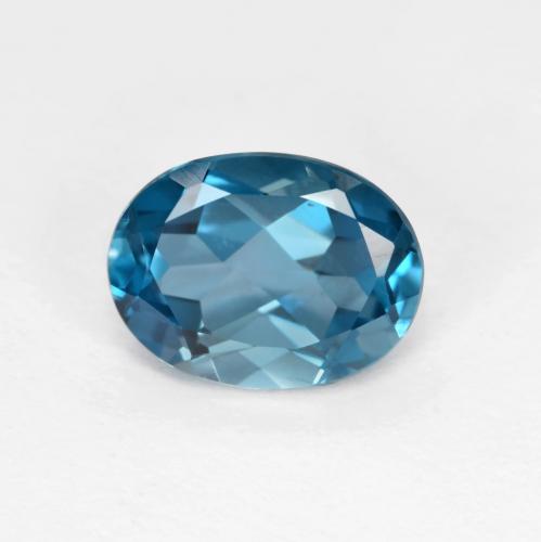 Intense Silver Aqua-Blue Топаз Камень - 1.6ct Фасетный Овал (ID: 576010)