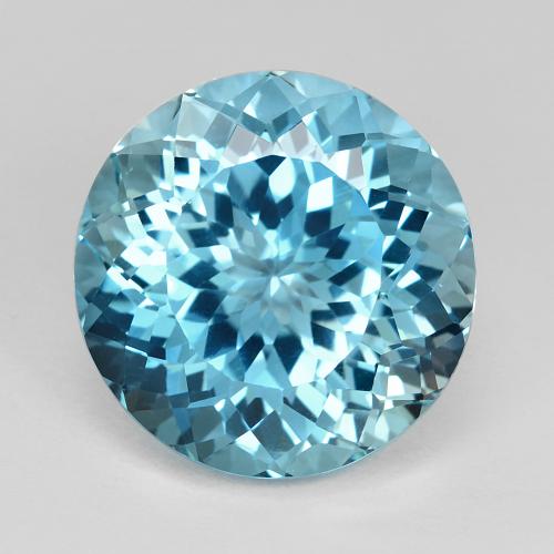 Azul agua Topacio Gema - 26.9ct Faceta Redonda (ID: 577864)