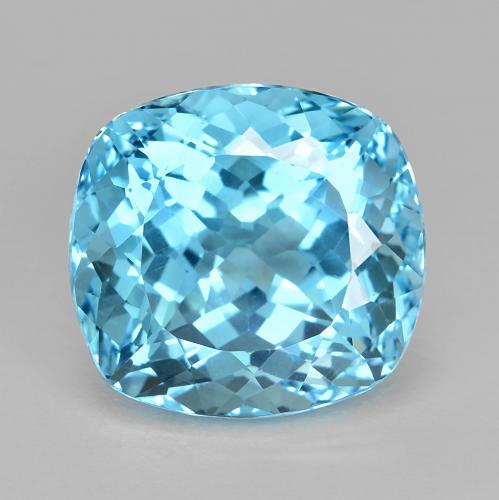 Medium Blue Topas Edelstein - 22.3ct Kissenschliff (ID: 577866)
