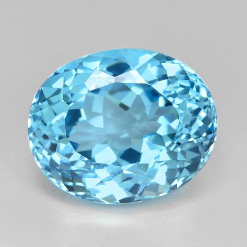 Electric Blue Топаз Камень - 22.2ct Фасетный Овал (ID: 577871)