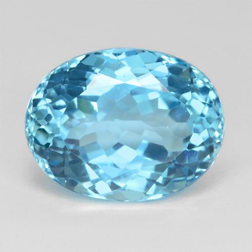 Intense Blue Топаз Камень - 24.3ct Фасетный Овал (ID: 577874)
