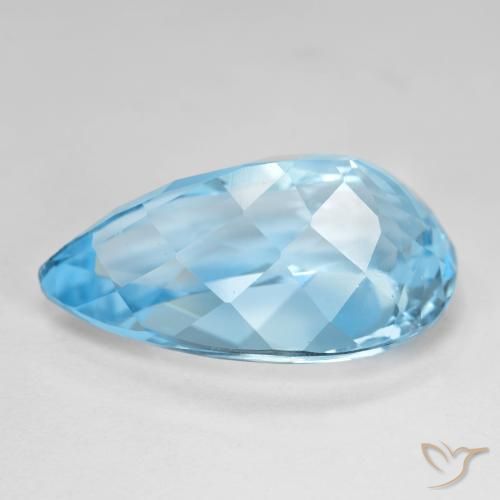 Topaz Gemstone in 22.1 x 13.1 mm Size for Sale, Topaz Stone in Swiss Blue Color