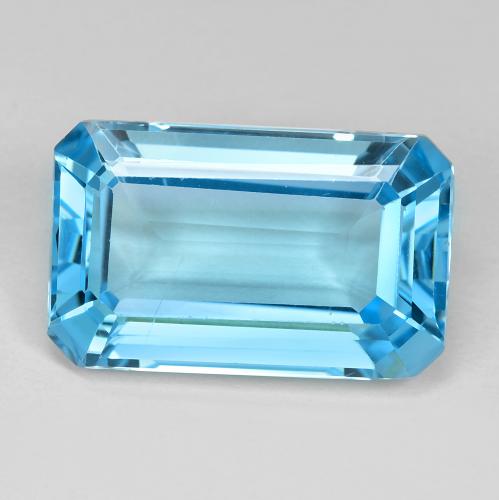 Medium Blue Topas Edelstein - 21.2ct Octagon Stufenschliff (ID: 578210)