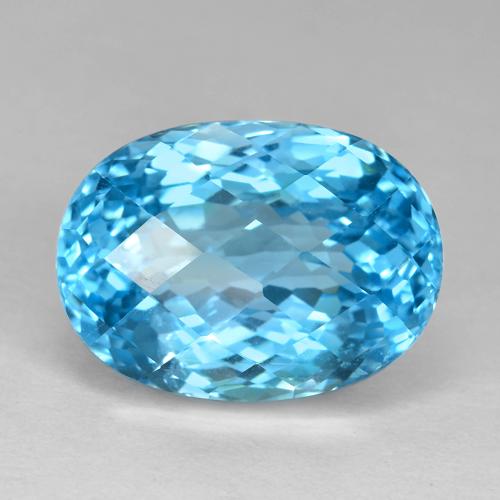 Intense Blue Топаз Камень - 24.2ct Овал Шахматный (ID: 578211)