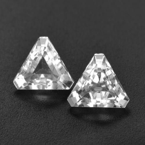 Clear White Topaz Gem - 1ct Triangle Facet (ID: 580173)