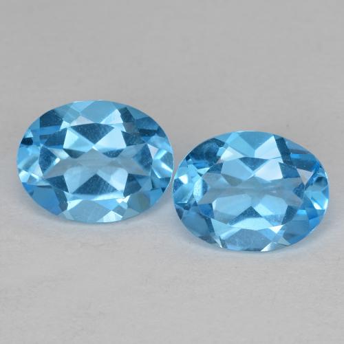 Intense Blue Топаз Камень - 2.2ct Фасетный Овал (ID: 582775)